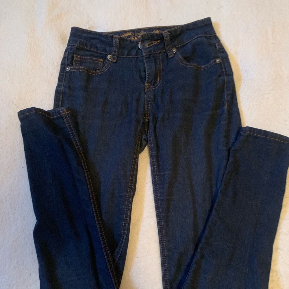 Dark blue straight leg jeans